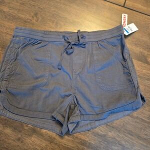 Unionbay Womens Gray Sateen Drawstring Elastic Waist Casual Shorts XL NWT